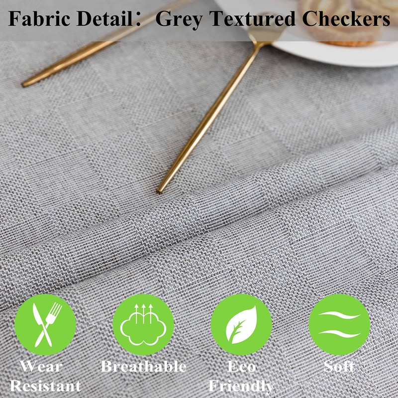 Home Brilliant 6ft Table Cloth, Solid Checker Tablecloth, Table Covers