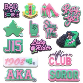 Chionwen Shoe Decoration Charms for Clog, Charms Accessories for Women (14Pcs Pink)