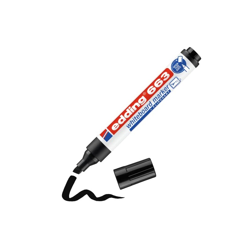 edding 663 Whiteboard Marker - Black - 1 Whiteboard Pen