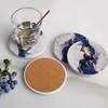 Set of 4 Ceramic Drink Coasters Blue White Gold Marble