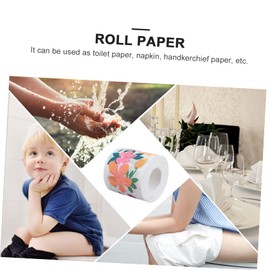 Beavorty 3 Rolls Dispos. Napkin Roll 4 Ply Soft Absorbent Patterned for Bathroom Decor