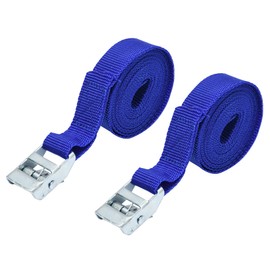 Dapetz ® Cam Buckle Tie Down Straps - UV Resistant Cargo Car Roof Rack Straps, 8ft 2.5m x 1in 25mm, 550lbs 250kg Break Strength, Cam Straps with Buckle (2 Pack, Blue)