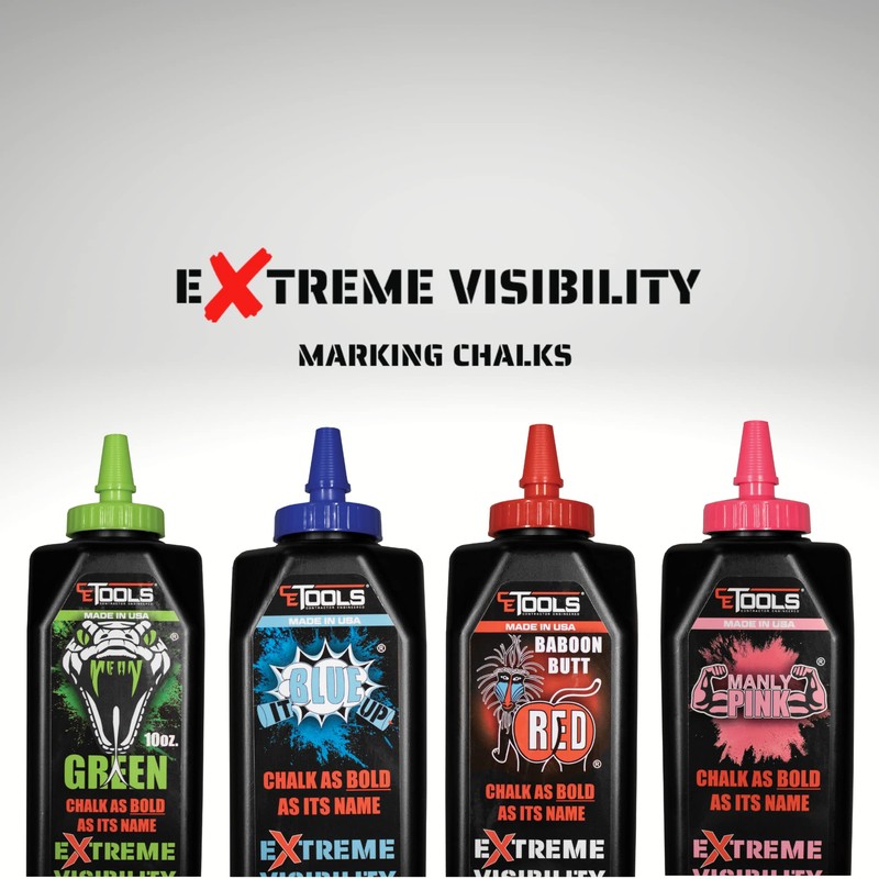 CE TOOLS Mean Green® Marking Chalk, Color GREEN, EXTREME VISIBILITY,