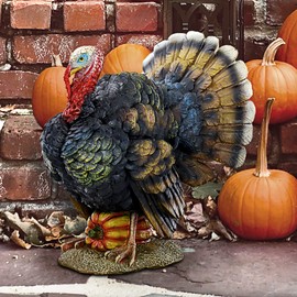 Design Toscano QM2373100 North American Turkey Statue,full color,Small