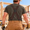 Heavy Duty X-Back Suspenders for Men – Adjustable 4-Hook Elastic