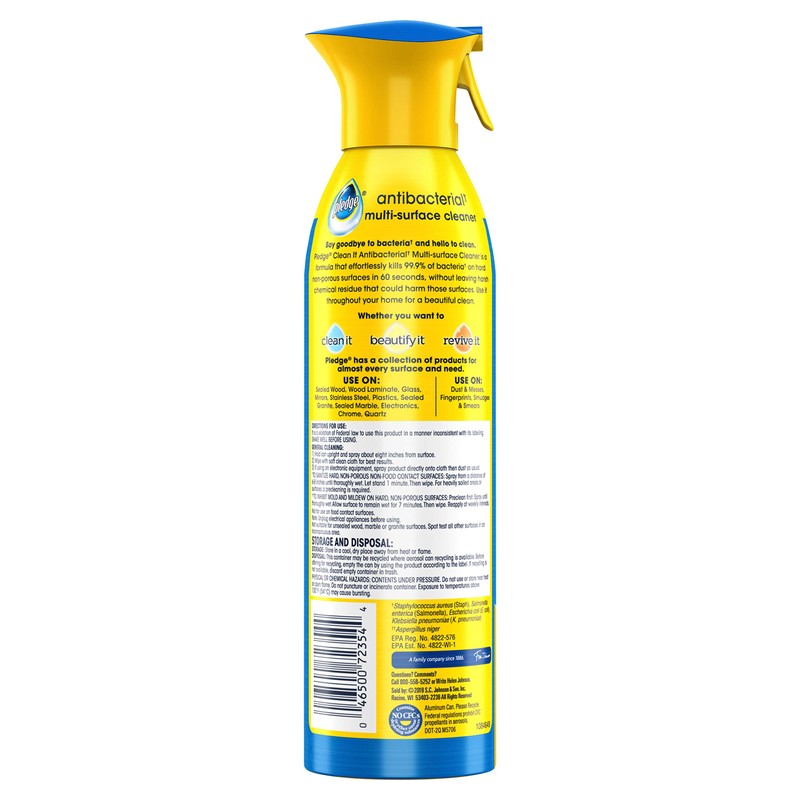 Pledge Antibacterial Multisurface Cleaner Spray, Fresh Citrus - Household Antibacterial