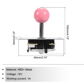 sourcing map PC Joystick DIY Kit Arcade Game Joystick DIY Parts Arcade Button ABS 5 Pin for PC Classic Arcade Pink
