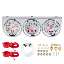 Oil/Water/Volt Gauge,2" Oil Temp Water Temp Gauge Temperature Oil Pressure Voltage Gauge for Cars Trucks Tractors Marine