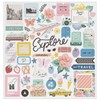 American Crafts Round Trip Stickers 12X12, Icons & Phrase