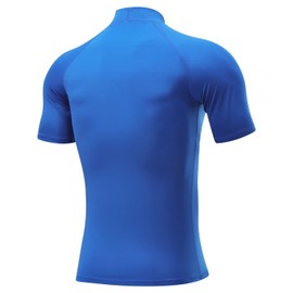 Sillitor Rash Vest Mens Short Sleeve Sun Protection Swimming Shirts for Men Compression Base Layer Mens Rash Guard for Surf Diving Wetsuit Cycling,Quick Dry High Wicking Breathable Blue L