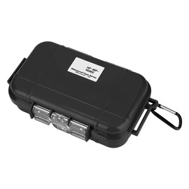 Tiiyee Small Waterproof Boxes of Plastic Case Shockproof Airtight Container Case Portable Airtight Carry Box Black Dry