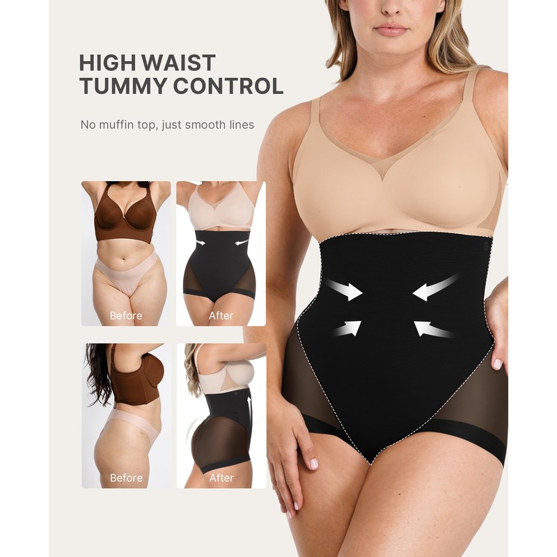 SHAPELLX Shapewear Tummy Control Body Shaper for Women High Waist