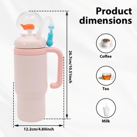 710ml Whale Fountain Style Insulated Water Bottle Dishwasher Safe Leakproof Whale Squirt Style Vacuum Tumbler Insulated Sport Bottle for Kids Teens Adults(Pink)