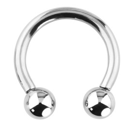 Forbidden Body Jewelry 14G-16G Solid Titanium Internally Threaded Horseshoe Ring for Cartilage/Septum, Metal