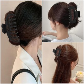 12 Pack Hair Claw Clips include 4.1 inch Large Clip and 2 inch Small Clip Claw Clips for Thick Thin Hair, Strong Hold jaw clip Big Non-slip Matte Hair Clips for Women,Black…