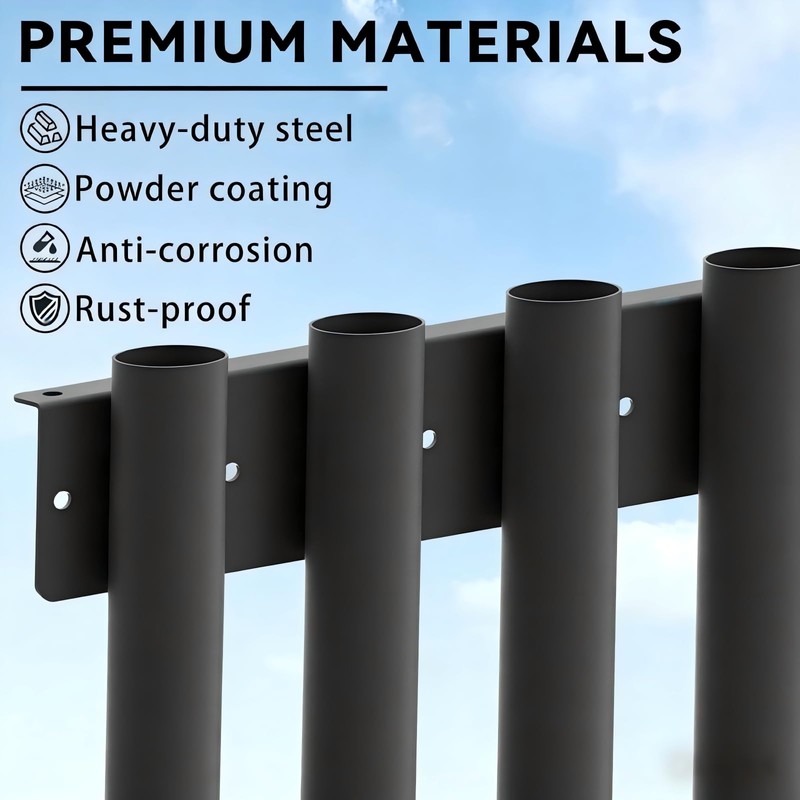 8-Hole Shovel Holder for Truck, Heavy Duty Trailer Tool Rack