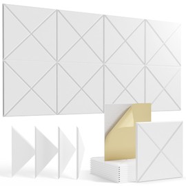 22 pack Acoustic Panels Self-Adhesive, 12"X 12"X 0.4"Sound Proof Foam Panels,Soundproof Wall Panels High Density, Acoustic Panels Sound Absorbing for Wall Decoration and Acoustic Treatment-white-02