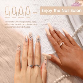 Nude Poly Nail Gel, ROSALIND 2.7 oz Nude Poly Extension Gel Builder for Nail Art Decoration, Nail Thickening Extension Easy to DIY Use at Home Need UV Lamp