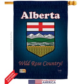 Alberta House Flag Eagle Set Regional Canada Provinces Canadian Territories Region Country Particular Area Small Decorative Gift Yard Banner Double-Sided Made In USA 28 X 40
