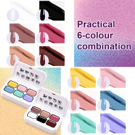 U-Shinein Gradient Painting Gel Kit, 12 Bright Nude& Black White Color Ombre Gel Nail Polish for Pigment Pat French Manicure Long-lasting No-wipe Soak of UV Home Nail Salon Rose of Decay & Toy Shop