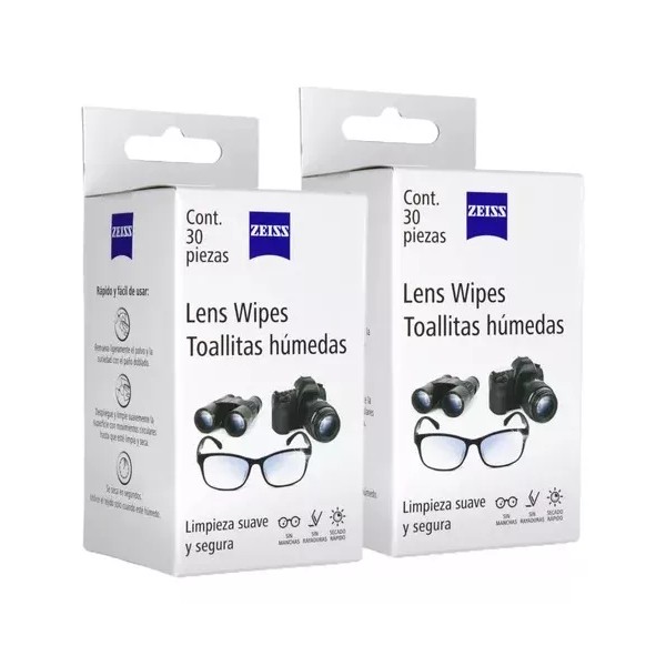 Zeiss 60 Toallitas Limpia Lentes Húmedas En Tejido Microfino Zeiss