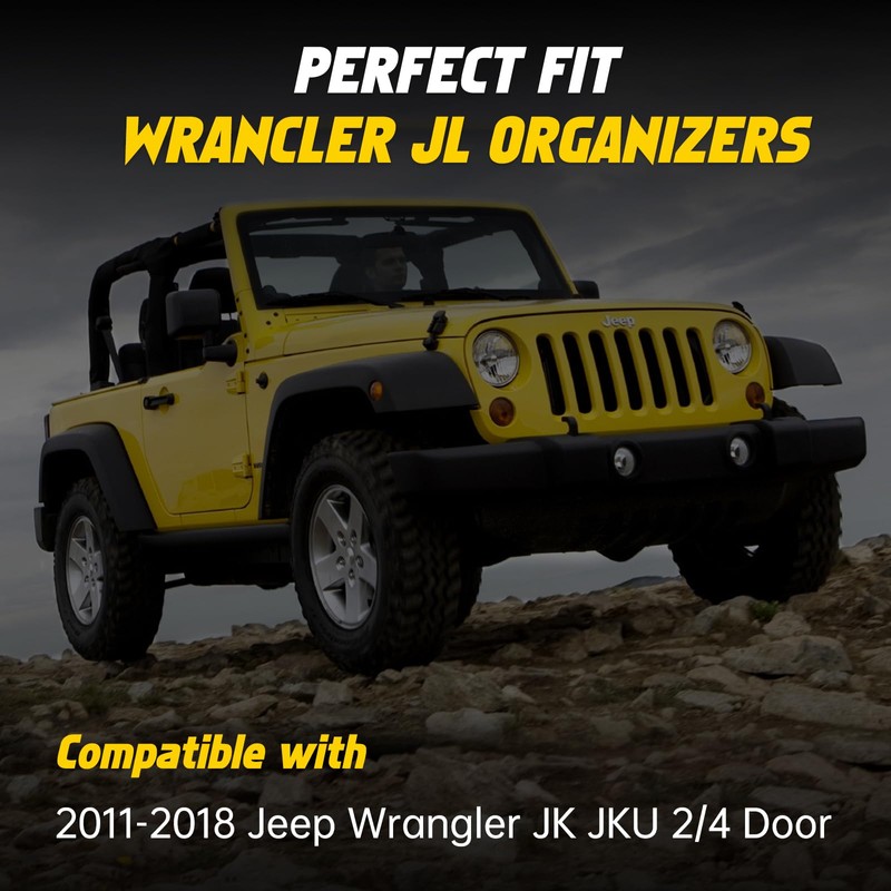 MIKKUPPA JK Storage Pockets - Front Door Pockets Compatible with