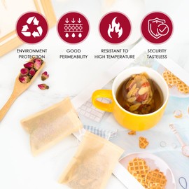 TmeyDou Disposable Drawstring Tea Strainer Bag Empty Tea Bag Corn Fiber Natural Material Safety Sealed Tea Bag, Biodegradable and Compostable 200Pieces 3.54’’x2.75’’(log)