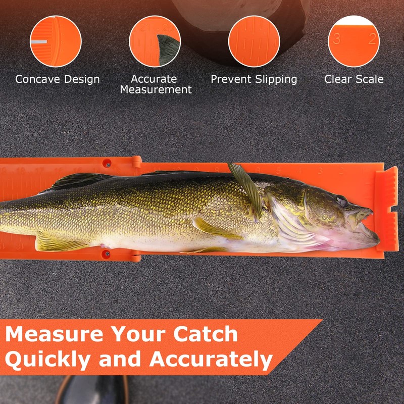 Haxrotin Fish Measuring Board Foldable, Floatable Compact Folding Fish Ruler