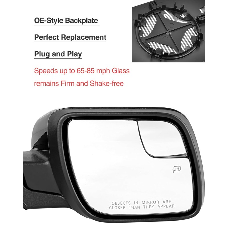 Algrix Passenger Side Mirror Glass Replacement for Ford Explorer 2011