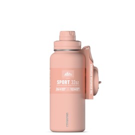 Hydrapeak 32oz Sport Insulated Water Bottle with Straw & Chug Lid, Leak & Spill Proof, Keeps Drinks Cold for 24 Hours, Hot for 12 Hours, Premium Stainless Steel Water Bottles (32oz, Peony)