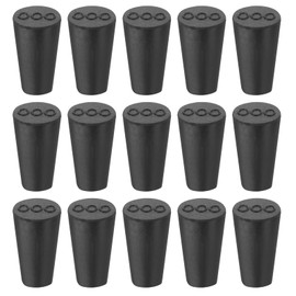 MECCANIXITY Rubber Tapered Plug 8mm to 13mm Solid Test Tubes Bungs Stopper Black for Lab Home 15 Pieces
