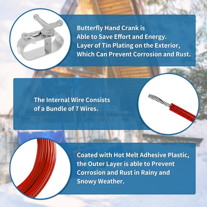 100ft Pool Cover Cable & 2 Winch Suitable for Above