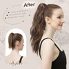 FESHFEN Wavy Ponytail Hairpiece with Clip, 50 cm Ponytail Braid