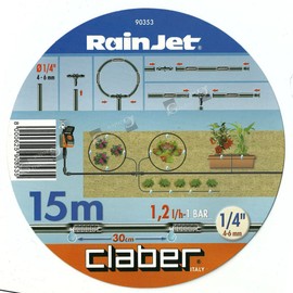 Claber - Irrigation Tube 1/4 inch and 15 m. with droppers