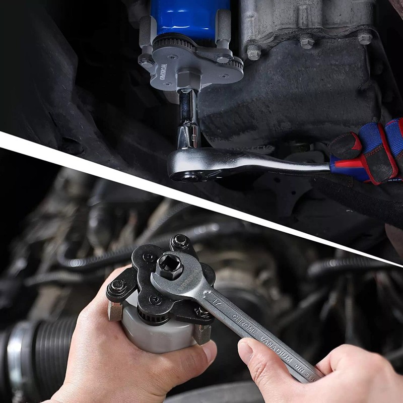 WORKPRO Universal Adjustable Oil Filter Wrench Magnetic Oil Filter Removal