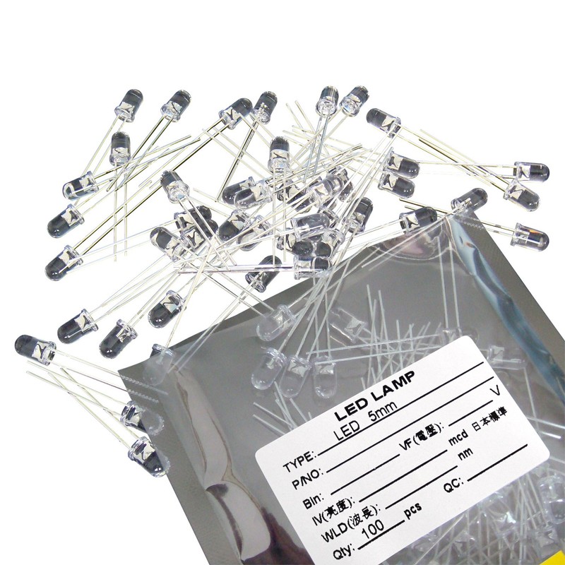 Kaito Denshi (100 Pieces) LED 5mm Blue Cannonball Shape 14000-16000mcd