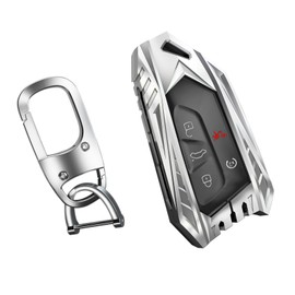 SLAKNOK for Volkswagen Key Fob Cover with Keychain,Stylish and Durable Zinc Alloy Protection Key Case Compatible with VW ID3 ID4 MK8 Golf GTI Skoda Octavia Remote Key Shell Accessories