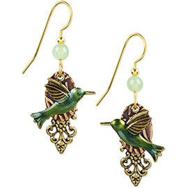 Silver Forest Hummingbird Dangle Earrings One Size