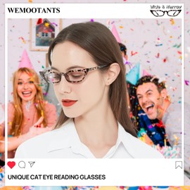 WEMOOTANTS 4 Packs Cat Eye Reading Glasses Women's Narrow Leopard Readers 2.5+ Glass 1.0 1.25 1.5 1.75 2.0 2.25 2.5 2.75 3.0 3.5 4.0
