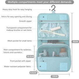 DAWNTREES Hanging Travel Toiletry Bag Cosmetic Make up Organizer for Women and Girls,Travel Accessories,Make Up Bag Toiletries Waterproof. (blue)
