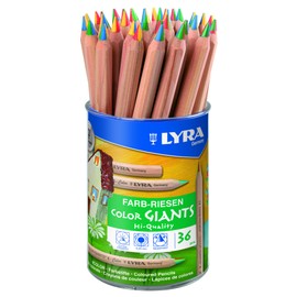 LYRA Farb-Riesen 4-Colour Round Tin with 36 4-Colour Pencils, Assorted, 3933365, 36 4-Colour Pencils