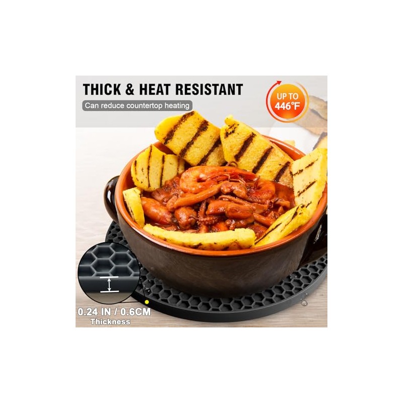 Walfos Silicone Trivet Mats - Versatile Heat Resistant Pot Holders