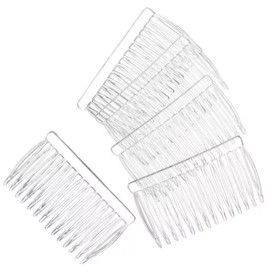 Platinum Comb, 15 Clear Plastic 42x70mm (1.65"x2.75") Hair Combs to Wear or Decorate *
