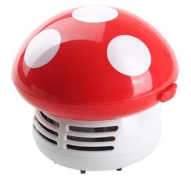 Gocomcom HONBAY Mini Cute Table Dust Vaccum Cleaner, Mushroom Shaped New Portable Corner Desk Vaccum Cleaner Mini Cute Vacuum Cleaner Dust Sweeper (RED)