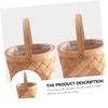 Ciieeo 1 PC Portable Handmade Bamboo Woven Flower Basket with