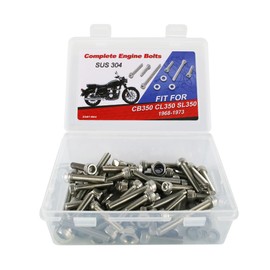 Xitomer 89PCS Compatible with CB350 / CL350 / SL350 1968-1973 Engine Bolt Kits Engine Cover Crankcase