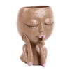Girl Head Flowerpot Fadeless Durable Resin Face Planter Decorative Succulent