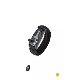 CAMPOUT PARACORD SURVIVAL BRACELET, COMPASS, FLINT, FIRE STARTER, WHISTLE CAMPING GEAR
