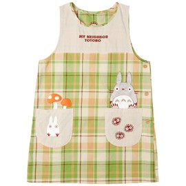 Marushin 1165032000 Studio Ghibli, My Neighbor Totoro, Orchid-type Apron, H 33.1 x W 24.2 inches (84 x 61.5 cm), Totoro Standing Mushrooms, T/C Material