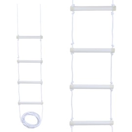 Amexo Bed Ladder Assist Bed Safety Ladder Assistant Straps Adjustable Rope Bed Ladder Strap Bed Sit Up Support Assist Rope with 4 Handle Grips for the Elderly Senior Pregnant Injury Recovery Patient